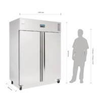 Congélateur professionnel 2 portes | acier inoxydable | 1300L