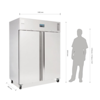 Professional 2-door freezer | stainless steel | 1300L
