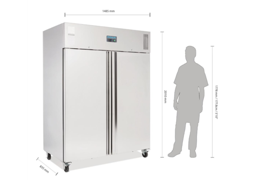  Polar Professional 2-door freezer | stainless steel | 1300L 