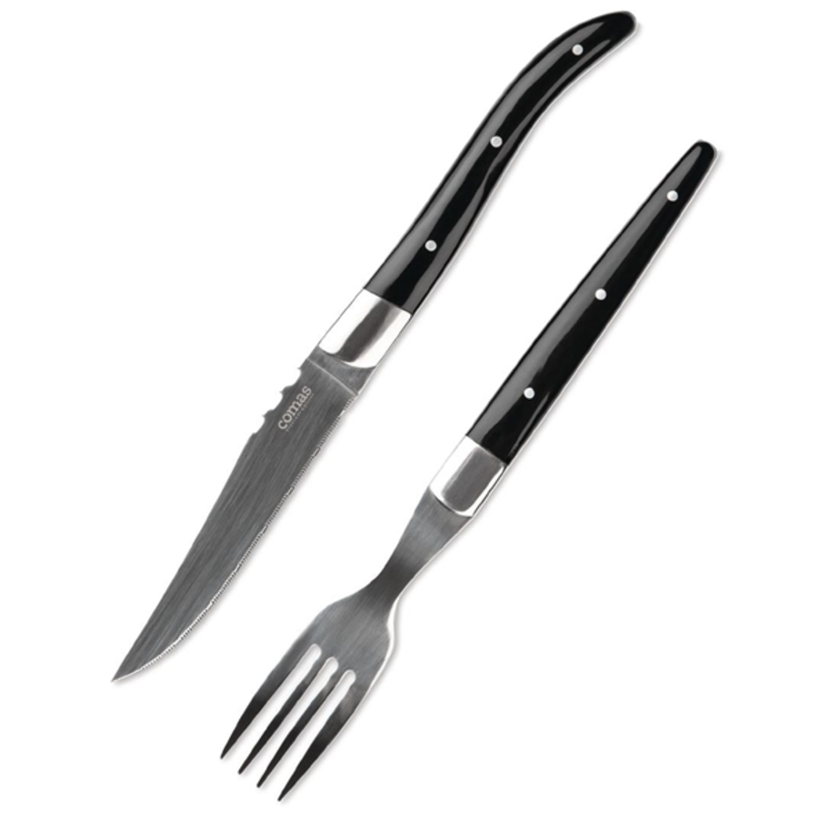 Fourchettes à steak ACR Negro | 6 pièces | Noir