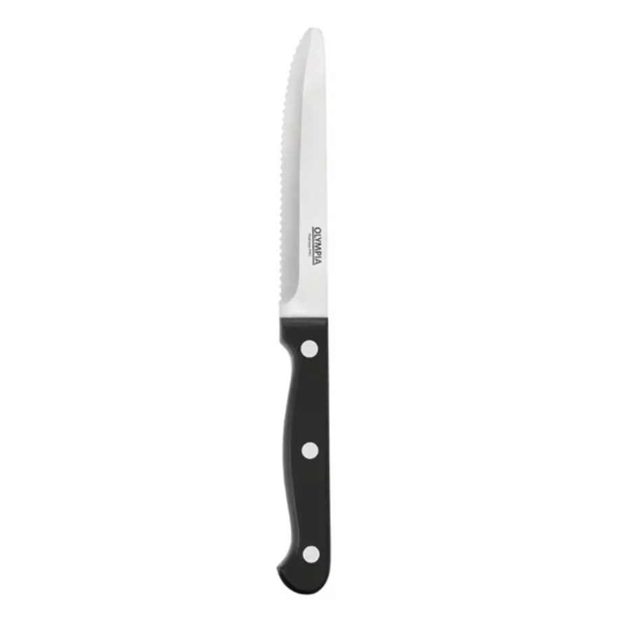 Steak Knives with Round Tip | 12 Pieces | Black