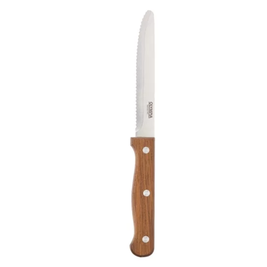 Couteaux à steak à pointe ronde | 12 pièces | Bois