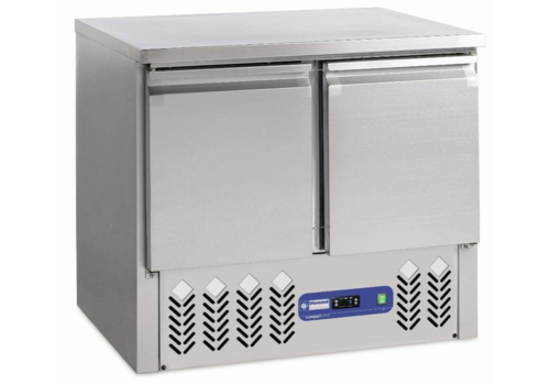  HorecaTraders Établi de congélation en acier inoxydable | 2 portes | 240 litres 