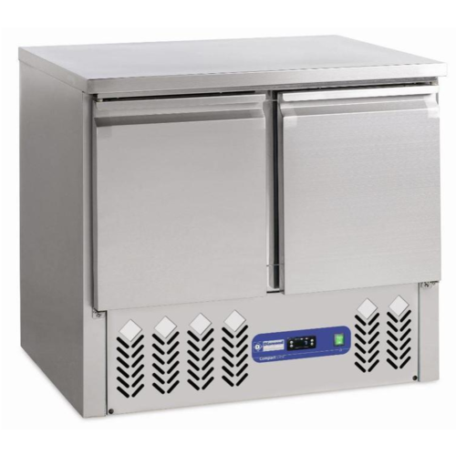  HorecaTraders Freezer workbench Stainless steel | 2 doors | 240 liters 