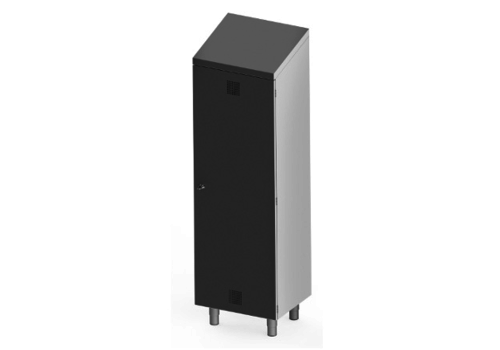  HorecaTraders Stainless Steel Broom Cabinet | 1 door | Black 