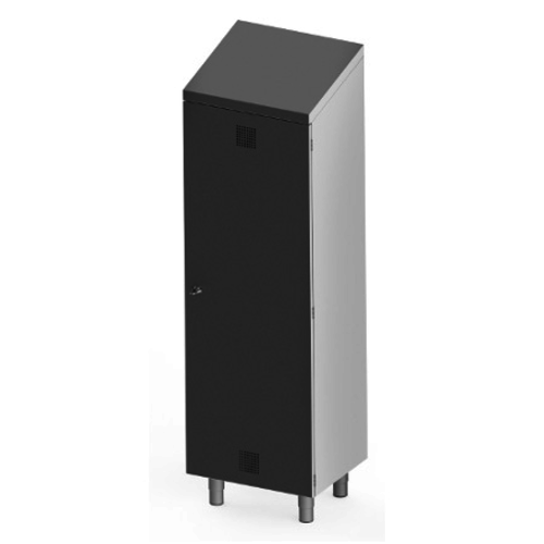  HorecaTraders Stainless Steel Broom Cabinet | 1 door | Black 