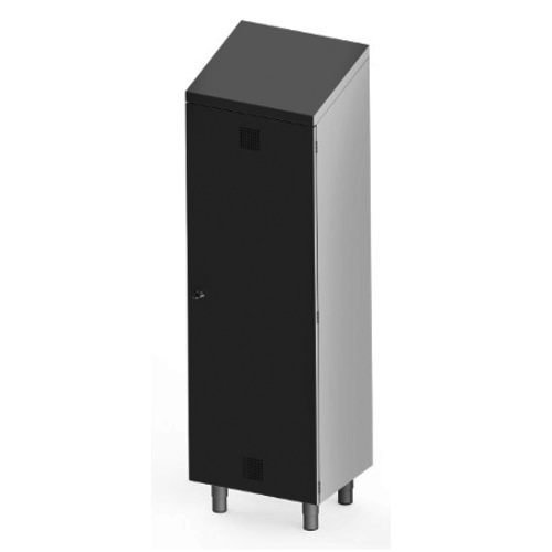  HorecaTraders Stainless Steel Broom Cupboard | 1 Door | Black 