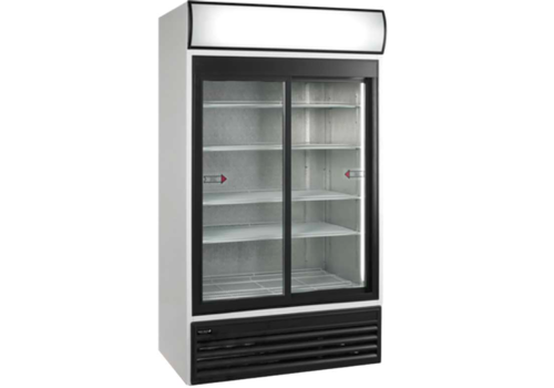  HorecaTraders Glass door refrigerator sliding doors | 700 liters 