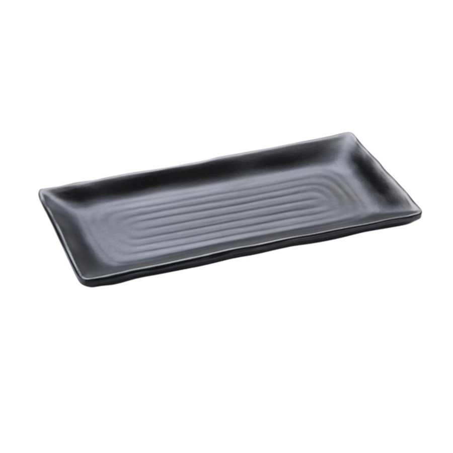 Plat de service en mélamine noir | 21,5 x 10,2 cm