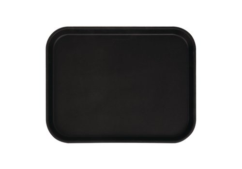  Cambro plateau rectangulaire antidérapant en fibre de verre | noir | 45,7 cm 