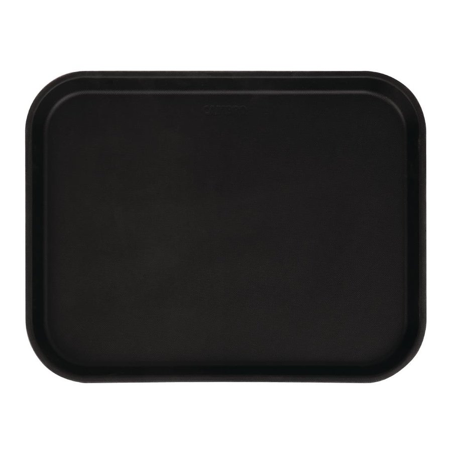 rectangular non-slip fiberglass tray black 45.7 cm