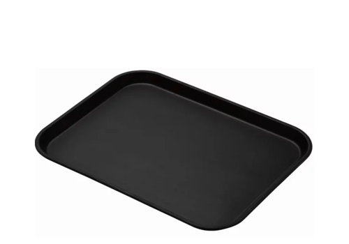  Cambro Plateau rectangulaire antidérapant en fibre de verre noir | 45,7 x 35,5 cm 