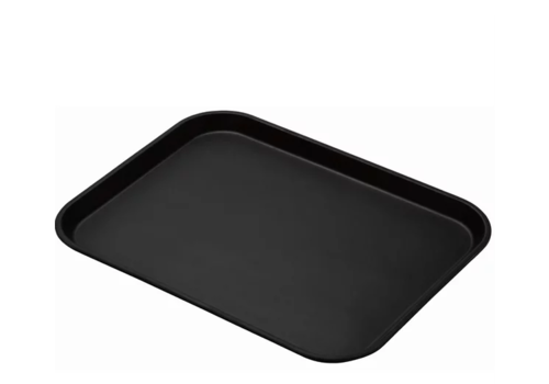  Cambro Rectangular Non-slip Fiberglass Tray Black | 45.7 x 35.5 cm 