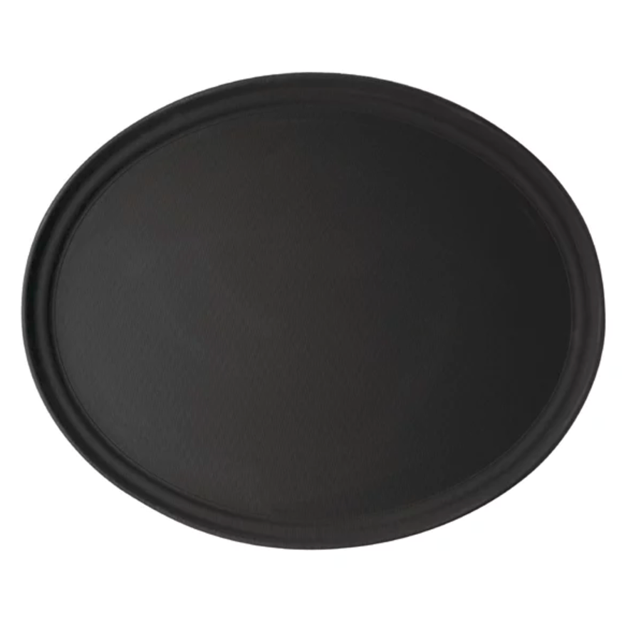 Oval Non-Slip Tray Black | 68.5 x 56 cm