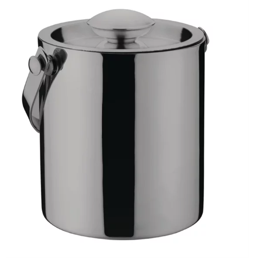 Seau à glace à double paroi avec couvercle | 1 litre noir