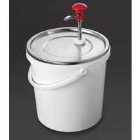 Stainless steel sauce dispenser with pump | 10 liters