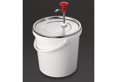  HorecaTraders Distributeur de sauce en acier inoxydable avec pompe | 10 litres 