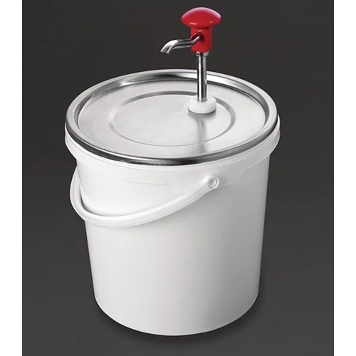  HorecaTraders Stainless steel sauce dispenser with pump | 10 liters 