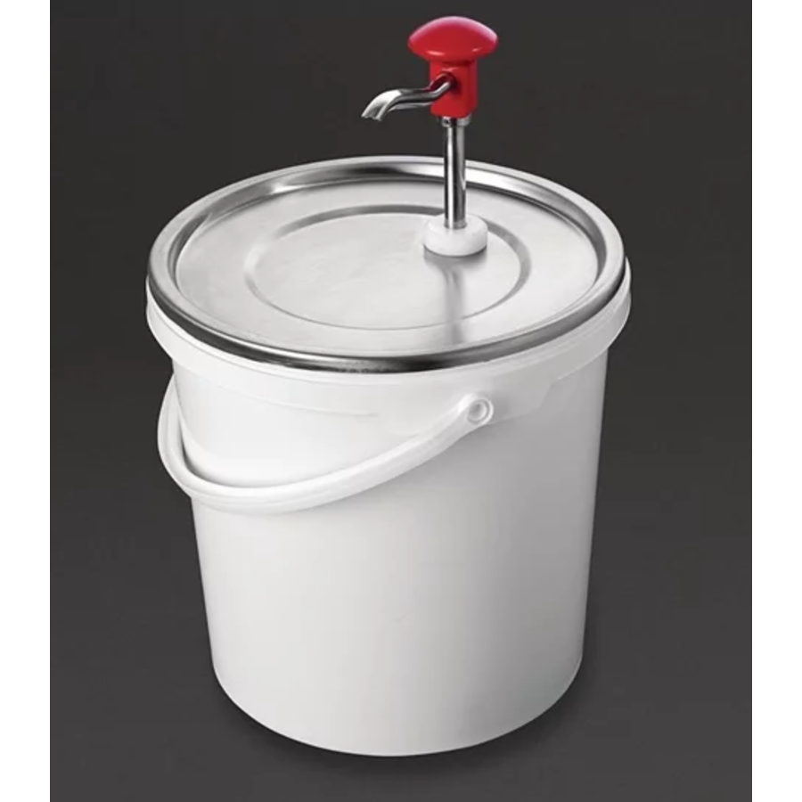 Distributeur de sauce en acier inoxydable avec pompe | 10 litres