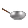 HorecaTraders Wok en métal à fond rond 38(Ø)cm