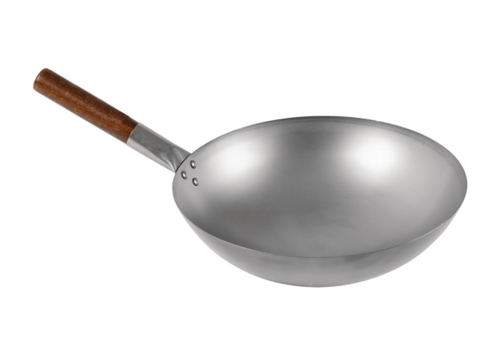  HorecaTraders Metal wok pan with round bottom 38 (Ø) cm 