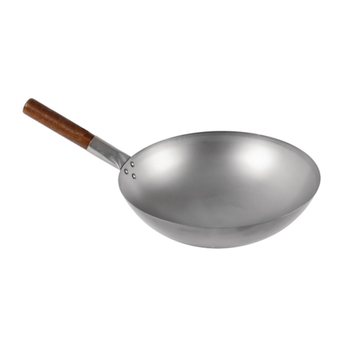  HorecaTraders Metal wok pan with round bottom 38 (Ø) cm 