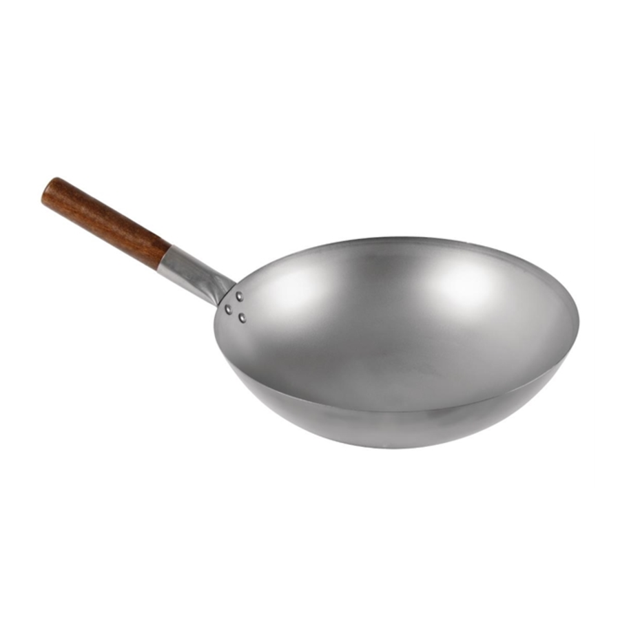 Metal wok pan with round bottom 38 (Ø) cm