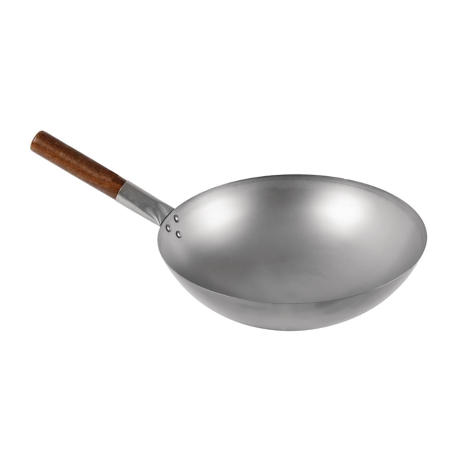 Wok en métal à fond rond 38(Ø)cm