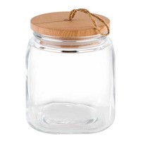 Glass jar with wooden lid (3 sizes)