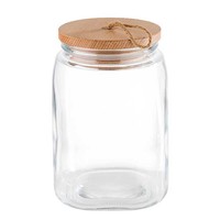 Glass jar with wooden lid (3 sizes)