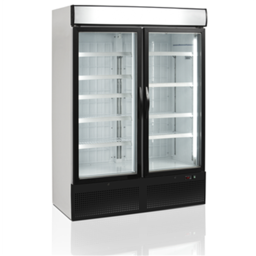  HorecaTraders Steel Display Freezer with two glass doors 984 liters 