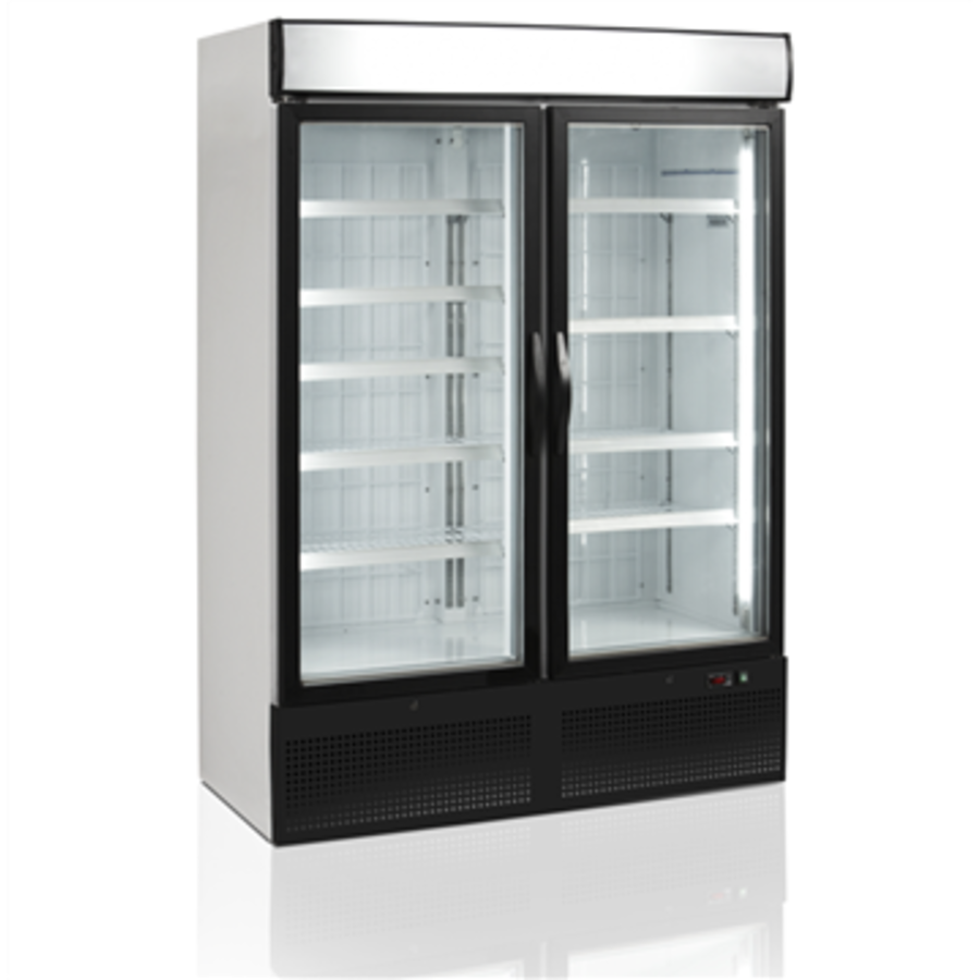 Steel Display Freezer with two glass doors 984 liters