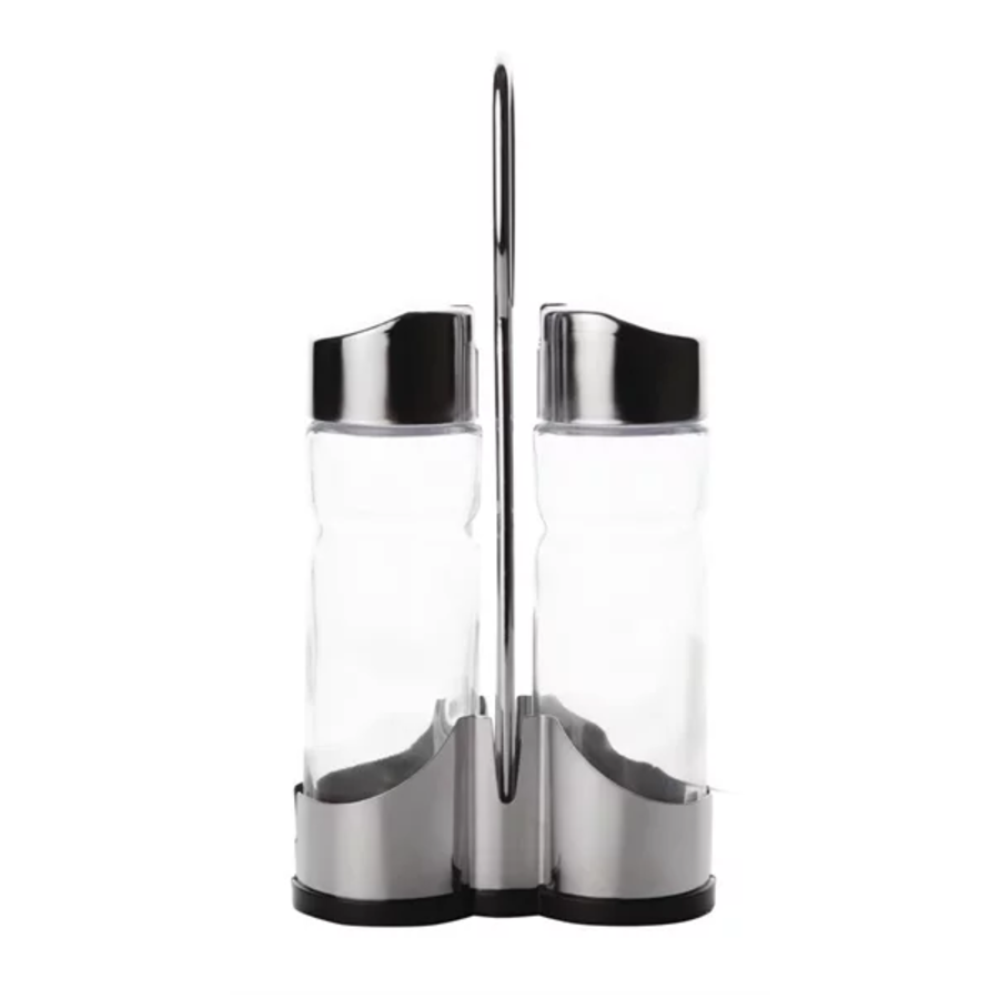 Stainless steel oil and vinegar set