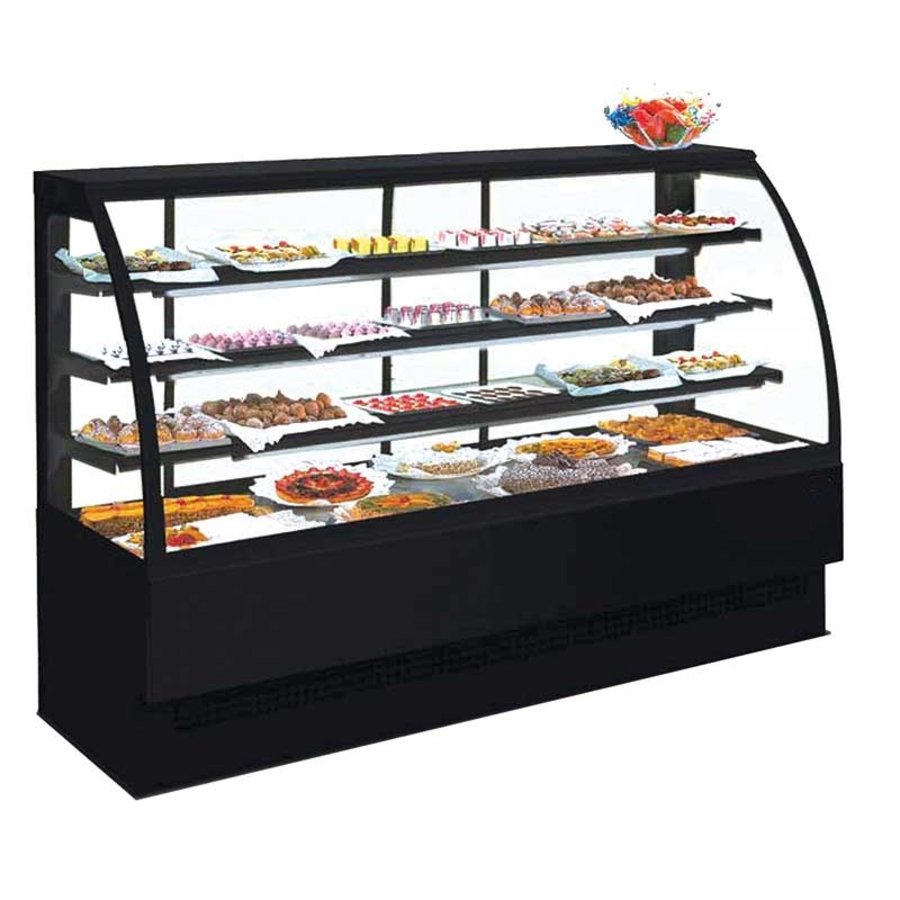 Refrigerated display case | stainless steel/black | 4 Formats
