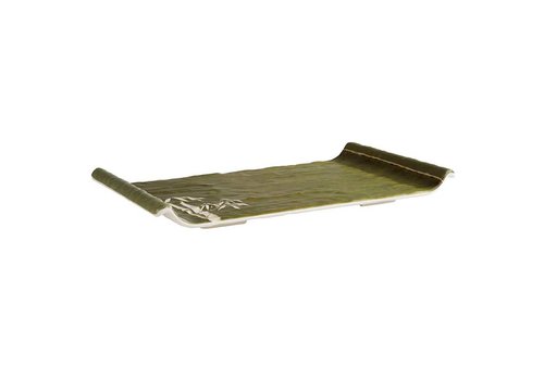  APS Plateau de service en mélamine | 2 Formats | Ligne Bambou Vert 