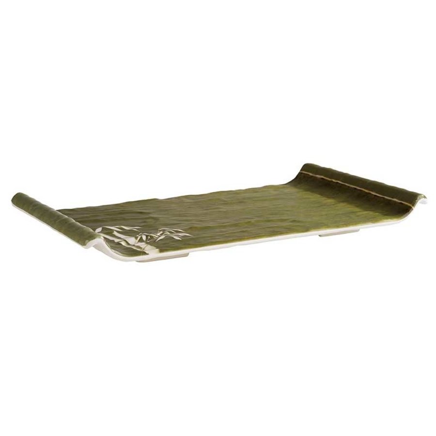 Melamine Serving Tray | 2 Sizes | Green Bamboo Line