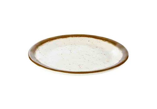  APS Stone Art Line - Melamine Plate | White / Brown (3 sizes) 