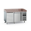 Ecofrost Pizza workbench | stainless steel | 1 door and 7 drawers