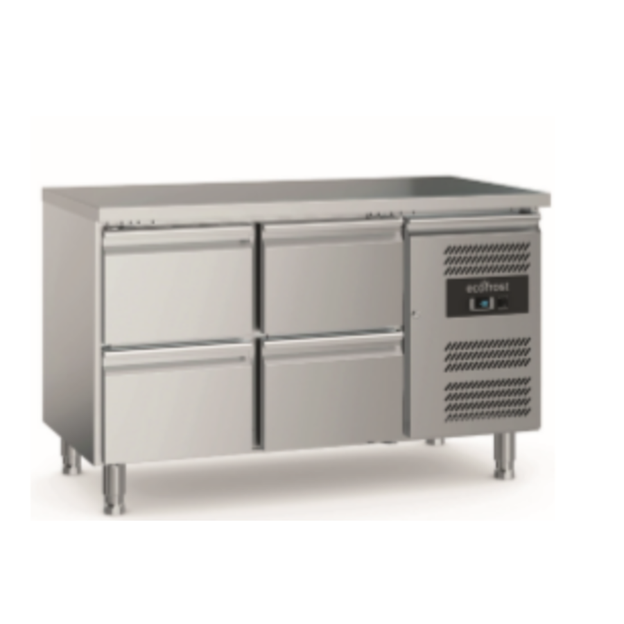 Banc de travail réfrigéré Ecofrost 700 | 4 tiroirs | Avec pieds réglables