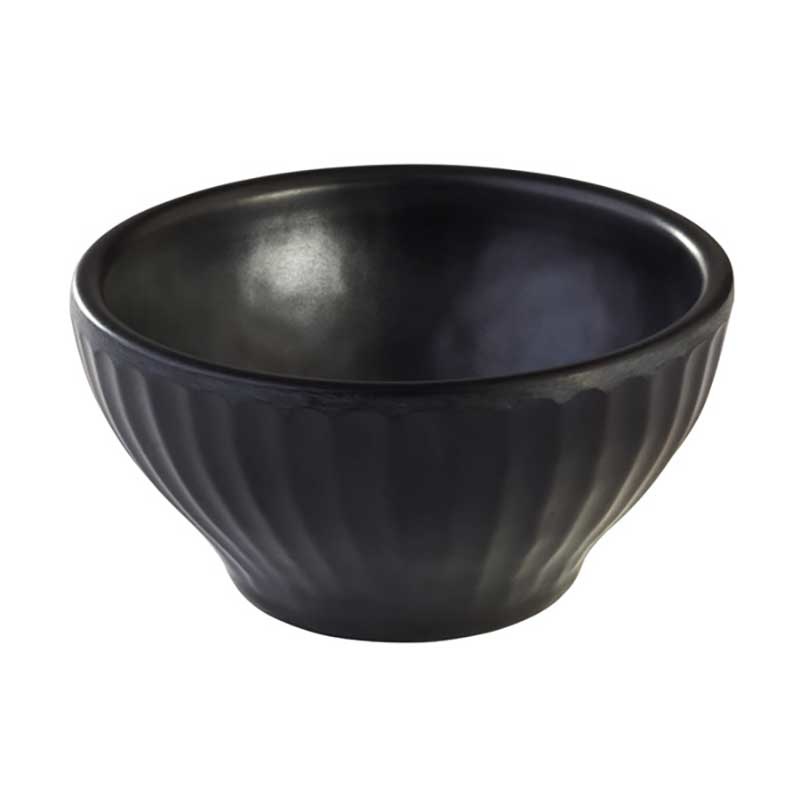 Bol Miniature En Mélamine Noir APS - 4,5 Cm De Diamètre, Finition Vernis Réactif, Bords Peints Main