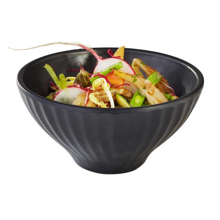 Melamine Serveer Kom Zwart | Aiko Line | 2 Formaten