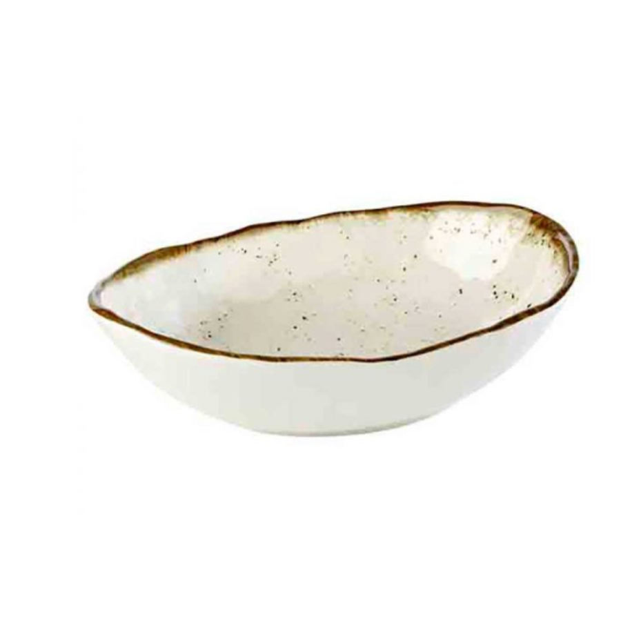 White Melamine Bowl Oval | Stone Art | 1 format