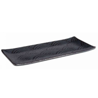 Black Melamine Serving Platter | Dark Wave | 2 formats