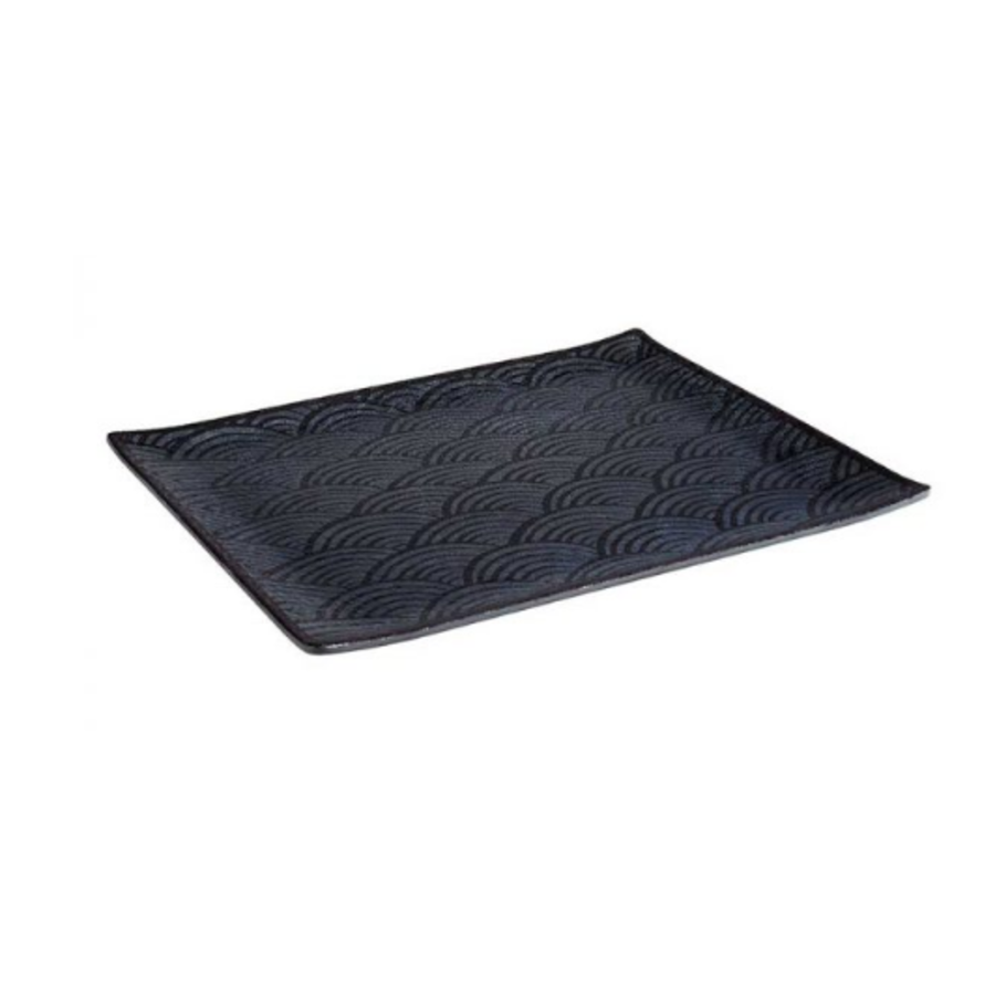 Melamine Serving Tray | 4 Sizes | Dark Wave Line