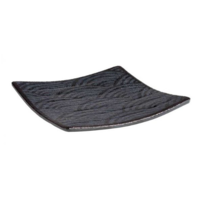 Serviertablett aus Melamin | 14 cm x 14 cm | Dunkle Wellenlinie