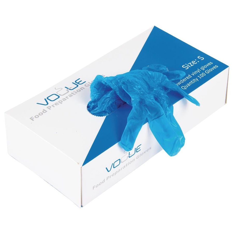 Gants en vinyle bleu | 3 formats