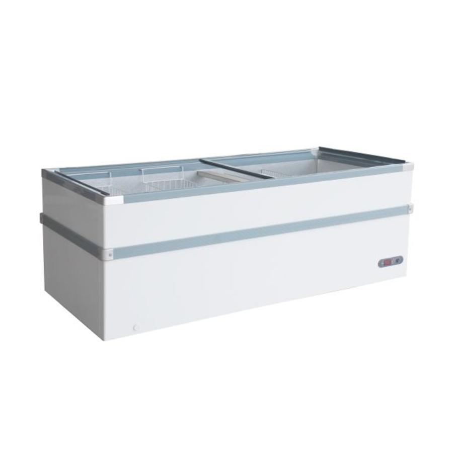 Freezer with glass lid 750 Liter 205x96x82,5 cm (WxDxH)