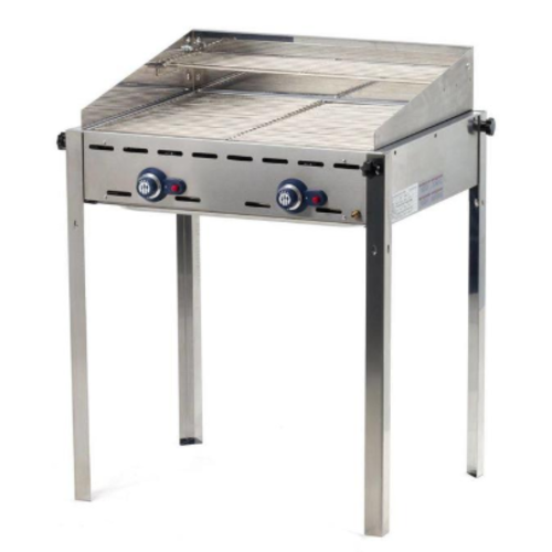  Hendi Green Fire with 2 Burners | with Wind Cap | 2 Stainless Steel Grates 