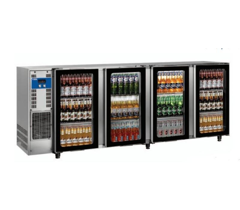 Buy Stainless steel bar fridge 4 Glass Doors 783Liter 267.5x56.5x