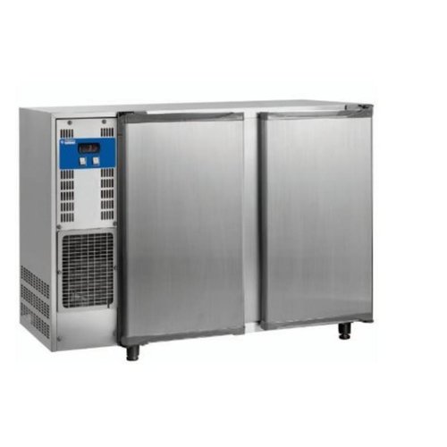  HorecaTraders Stainless steel bar fridge with 2 doors | 375 liters | 145.5x56.5x (H) 90.5cm 